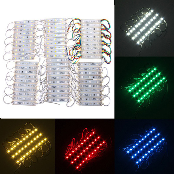 10 Pieces 5050 SMD 30 LED Module Rigid Strip String Light Multi-Colors Waterproof DC 12V 1