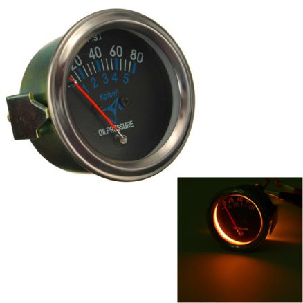 12V DC Automotive Electrical Mechanical Fuel Oil Pressure Gauge Black FG 2