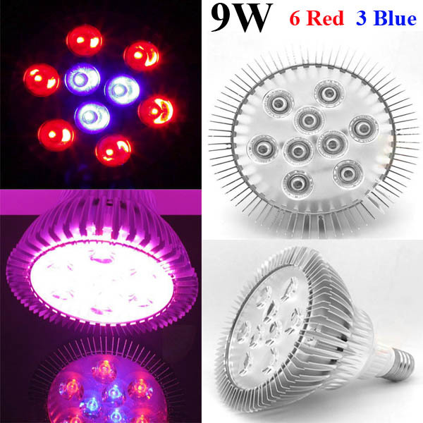9W E27 6 Red 3 Blue Garden Plant Grow LED Bulb Greenhouse Plant Seedling Growth Light 1