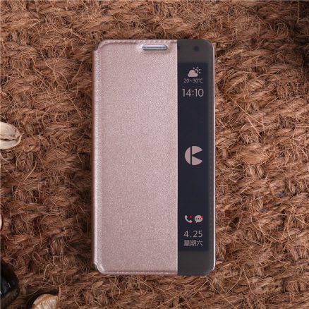 YIKADENG Side Window Smart View Flip PU Leather Case Cover For Samsung Galaxy S6 Edge 4