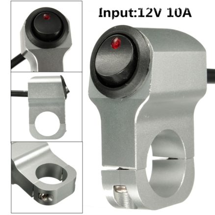 12V 10A Motorcycle Handbar Grip Light Switch On/Off Aluminum Alloy with Indicator 3