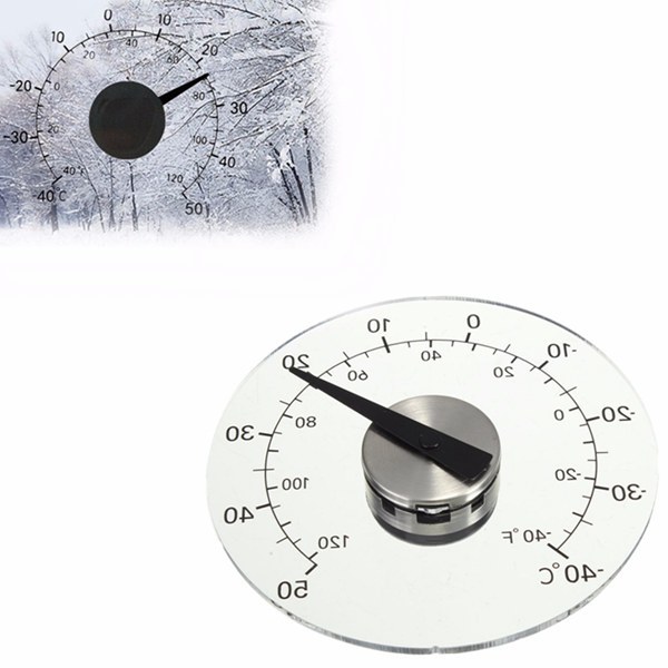 4.33 Inch Thermometer Transparent Round Circular Window Temperature Thermograph 1