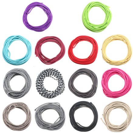 10M Vintage Colorful Twist Braided Fabric Cable Wire Electric Pendant Light Accessory 1