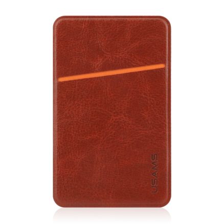 USAMS Universal Adhesive Card Pouch PU Leather Card Slot Sticker Card Holder For iPhone Samsung HTC LG 4