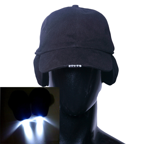 Pure Cotton LED Cap Glow in Dark for Reading Fishing Jogging Ear Protection Light Up LED Sport Hat 2