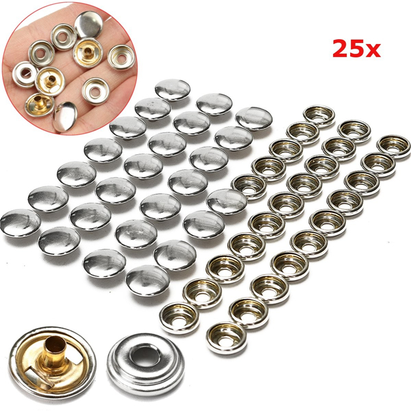 25X Caps Buttons & 25X Sockets Boat Snaps Canvas Dot Snap Rivets 1 25X Caps Buttons & 25X Sockets Boat Snaps Canvas Dot Snap Rivets