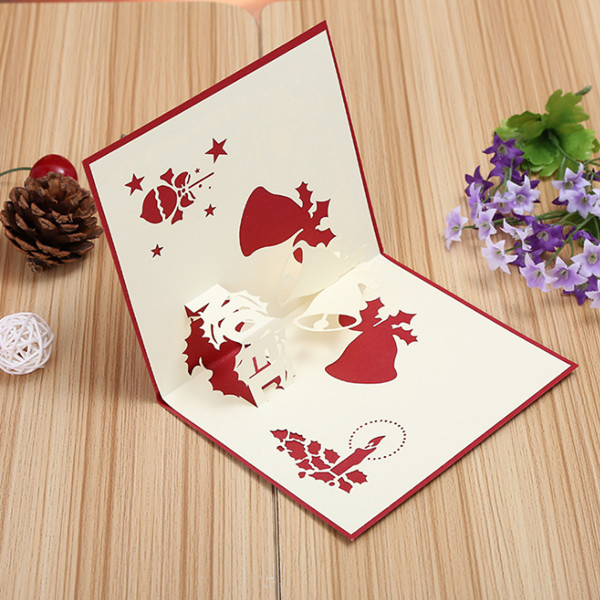 3D Pop Up Greeting Card Table Merry Christmas Post Card Gift Craft Paper DIY 2