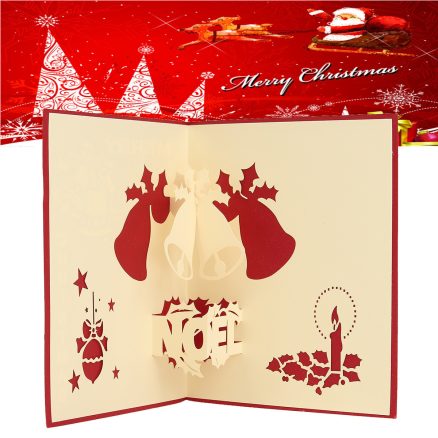 3D Pop Up Greeting Card Table Merry Christmas Post Card Gift Craft Paper DIY 2