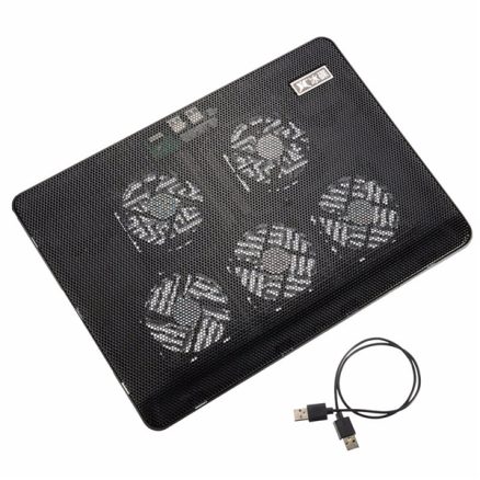 5 Fans LED USB Port Cooling Stand Pad Cooler for 17 inch Laptop Notebook 3