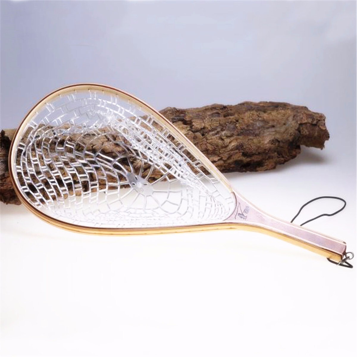 58CM Wooden Handle Fly Fish Fishing Landing Trout Clear Rubber Net Mesh Catch Tackle 2 58CM Wooden Handle Fly Fish Fishing Landing Trout Clear Rubber Net Mesh Catch Tackle - Image 2