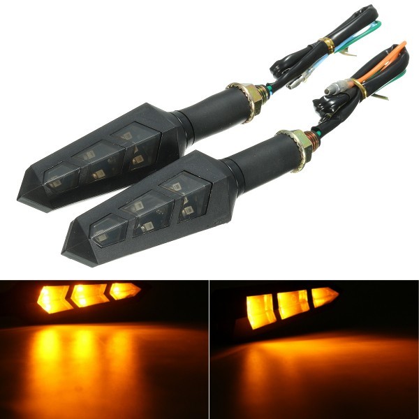 12V LED Motorcycle Bike Turn Signal Indicator Light Turning Lamp Amber Universal 2
