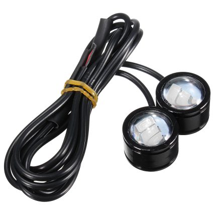2pcs Motorcycle ATV LED Mirror Warming Flash Decor Strobe License Plate Light Lamp 2