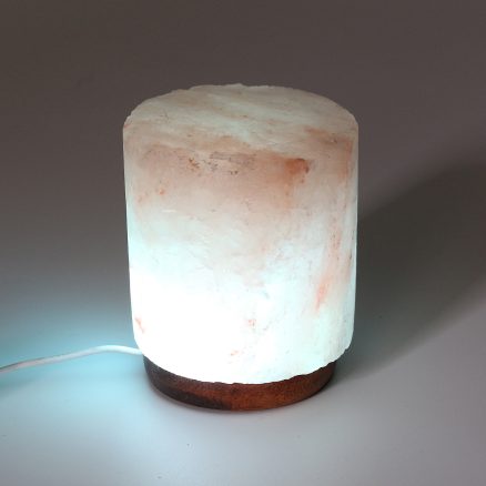USB Cylindrical Natural Electrical Salt Lamp Crystal Rock Air Purifier Table Light 4
