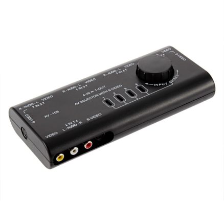 4 in 1 Out AV RCA Switch Box AV Audio Video Signal Switcher 4 Way Splitter 3
