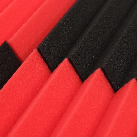 6Pcs 30x30x5cm Wedge Sound Insulation Studio Foam Red/Black 4