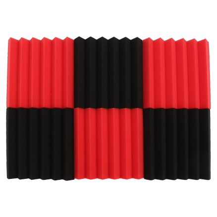 6Pcs 30x30x5cm Wedge Sound Insulation Studio Foam Red/Black 7