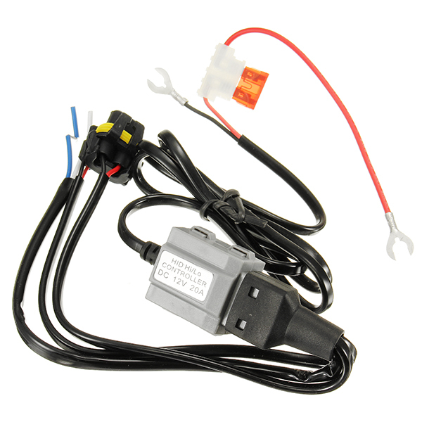 DC 12V 20A Motorcycle Xenon Lamp HID Controller High/Low Light Stabilizer Harness Wiring 2