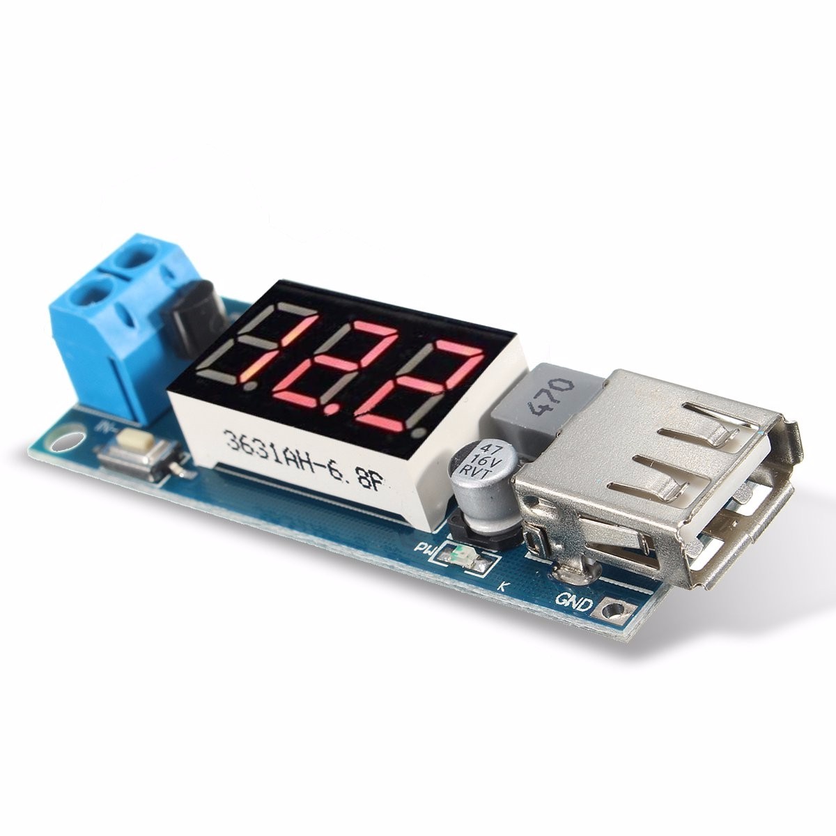 DC-DC 4.5-40V Step Down LED Volt Meterr USB Voltage Converter Buck Module 5V/2A 1 DC-DC 4.5-40V Step Down LED Volt Meterr USB Voltage Converter Buck Module 5V/2A