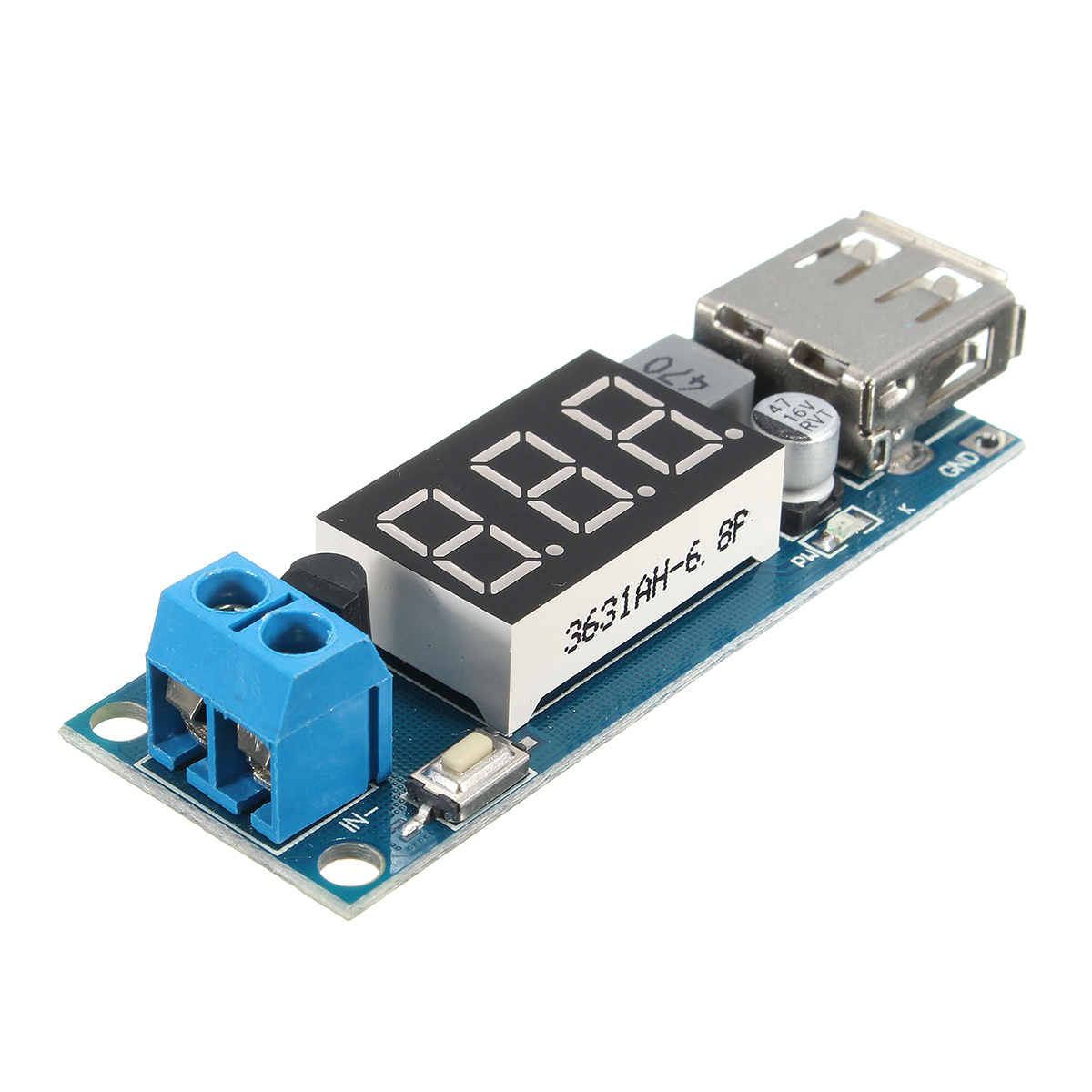 DC-DC 4.5-40V Step Down LED Volt Meterr USB Voltage Converter Buck Module 5V/2A 5 DC-DC 4.5-40V Step Down LED Volt Meterr USB Voltage Converter Buck Module 5V/2A - Image 5