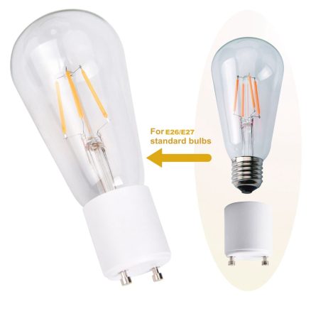 LUSTREON 2PCS 1000W 250V GU24 To E27 E26 Heat Resistant Bulb Lamp Adapter Socket 4