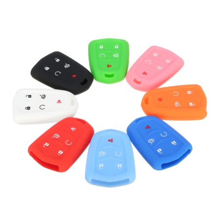 Car Key Cover 5 Buttons Silicone Remote Smart Key Cover Case For Cadillac SRX XTS CTS ATS-L 1