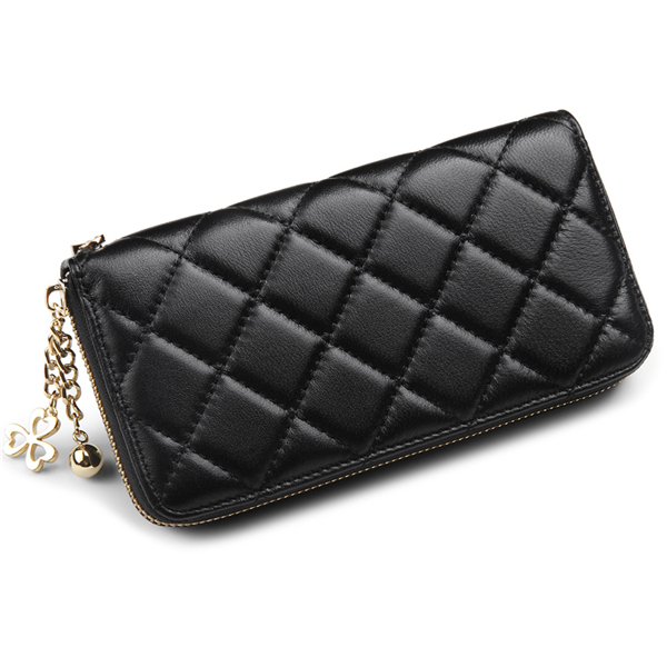 Universal PU Leather Clover Ornament Classic Diamond Lattice Phone Wallet for Phone Under 6.0-inch 3 Universal PU Leather Clover Ornament Classic Diamond Lattice Phone Wallet for Phone Under 6.0-inch - Image 3