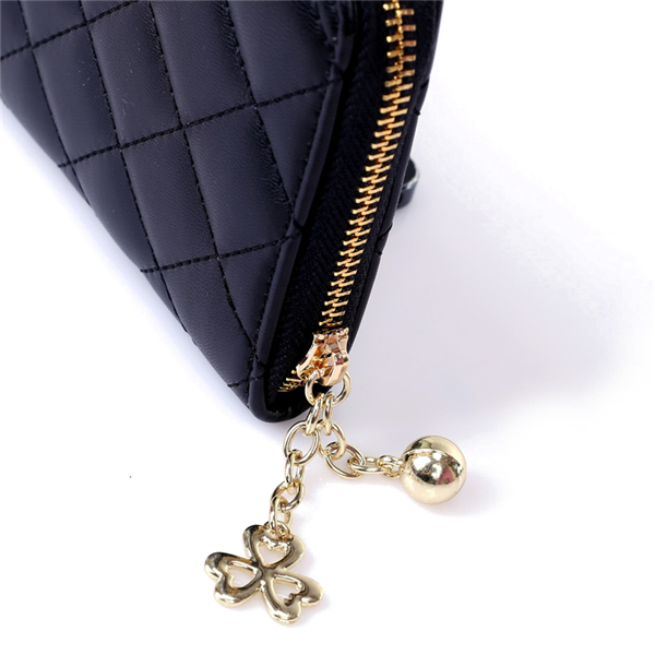 Universal PU Leather Clover Ornament Classic Diamond Lattice Phone Wallet for Phone Under 6.0-inch 5 Universal PU Leather Clover Ornament Classic Diamond Lattice Phone Wallet for Phone Under 6.0-inch - Image 5