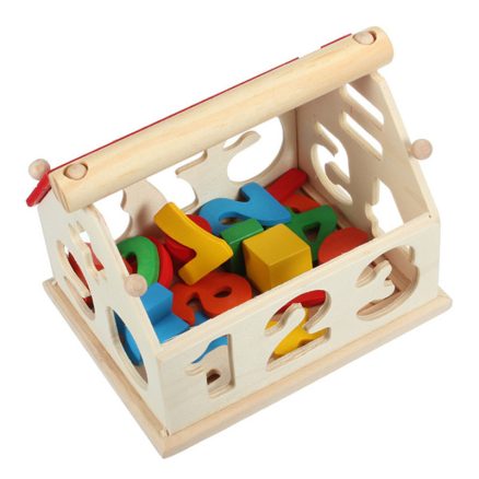 New Kid Wooden Digital Number House Building Toy Educational Intellectual Blocks 5