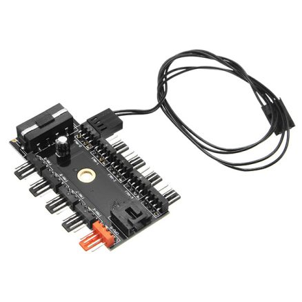 12V 10 Way 4pin Fan Hub Speed Controller Regulator For Computer Case With PWM Connection Cable CPU Fan Dedicated Interface PWM Wire Interface IDE Power Supply Socket Fixed Screw Hole 1