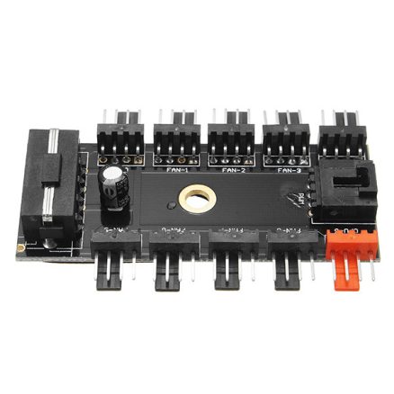 12V 10 Way 4pin Fan Hub Speed Controller Regulator For Computer Case With PWM Connection Cable CPU Fan Dedicated Interface PWM Wire Interface IDE Power Supply Socket Fixed Screw Hole 5