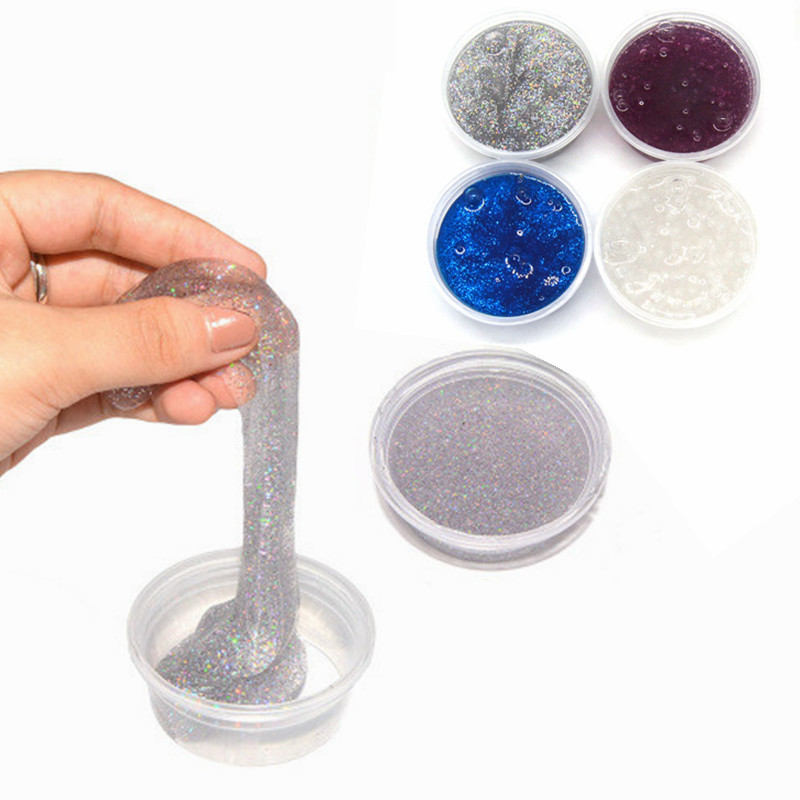 4PCS Kiibru Slime DIY Glitter Shiny Crystal Clay Rubber Mud Plasticine Toy Gift Stress Reliever 1
