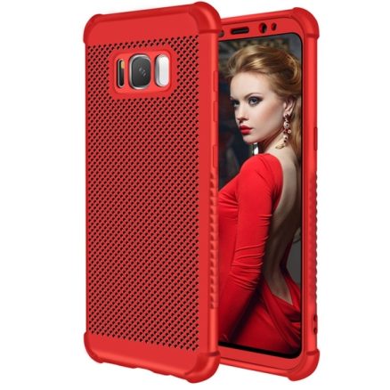 Air Cushion Corners Mesh Heat Dissipation Front & Back Cover TPU Case For Samsung Galaxy S8 1