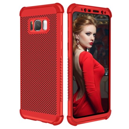 Air Cushion Corners Mesh Heat Dissipation Front & Back Cover TPU Case For Samsung Galaxy S8 2