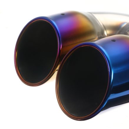 63mm Universal Car Rear Dual Air-Outlet Exhaust Pipe Bluing Tail Muffler Tip 3