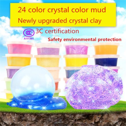 24PCS Colorful Crystal Mud Non Toxic Slime Mud Toys Pinata Luminous Ramen Soil DIY Environmental Toy 2