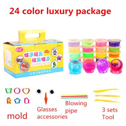 24PCS Colorful Crystal Mud Non Toxic Slime Mud Toys Pinata Luminous Ramen Soil DIY Environmental Toy 6
