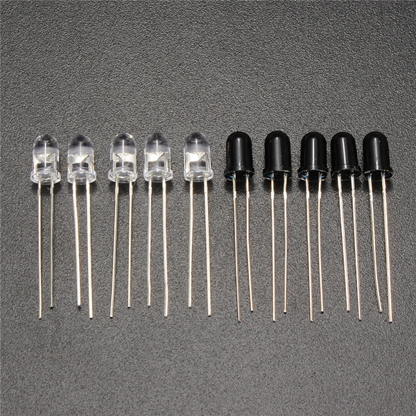 50pcs 5mm 940nm IR Infrared Diode Launch Emitter Receive Receiver LED 2