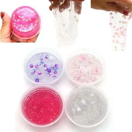 4PCS Kiibru Slime Pearl Star Glitter Simulated Crystal Mud Jelly Plasticine Stress Relief Gift Toy 1