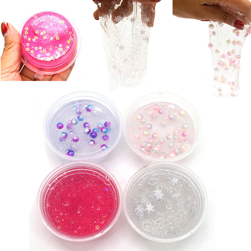 4PCS Kiibru Slime Pearl Star Glitter Simulated Crystal Mud Jelly Plasticine Stress Relief Gift Toy 1