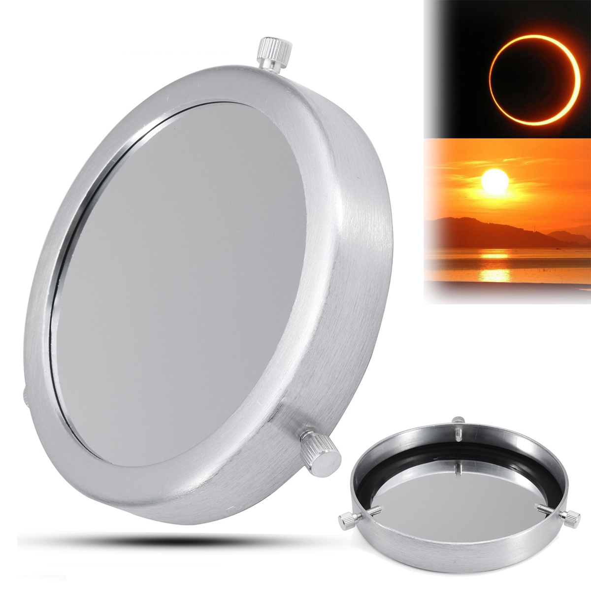 Silver 70-92mm Solar Filter Baader Film Metal Cover For Astronomical Telescope 2