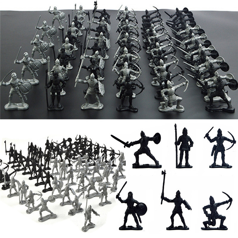 28PCS Soldier Knight Horse Figures & Accessories Diecast Model For Kids Christmas Gift Toys 2