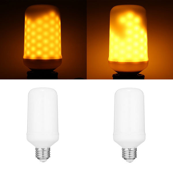 E27 7.5W SMD2835 96LEDs Yellow 1800-2000K General LightingThree Modes Flame Light Bulb AC90-265V 2
