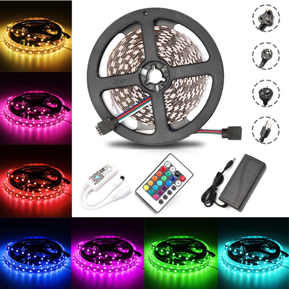 5M 60W SMD5050 Non-waterproof RGB LED Strip Light + WiFi Controller + Remote Control + Adapter DC12V Christmas Decorations Clearance Christmas Lights 1