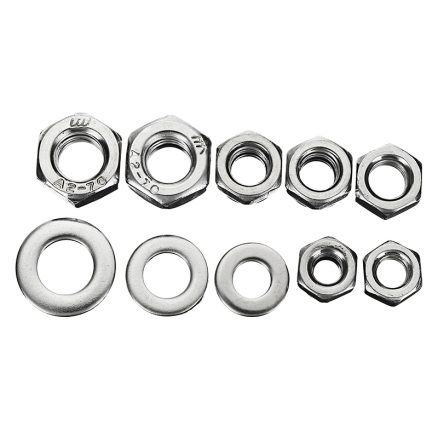 Suleve?„? MXSN2 255pcs Stainless Steel Nylon Lock Nuts Full Nuts Washers Kit M4 M5 M6 1