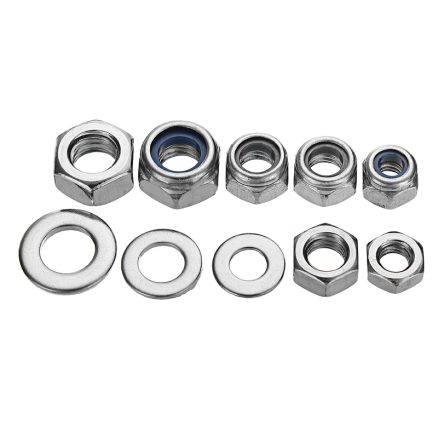 Suleve?„? MXSN2 255pcs Stainless Steel Nylon Lock Nuts Full Nuts Washers Kit M4 M5 M6 3