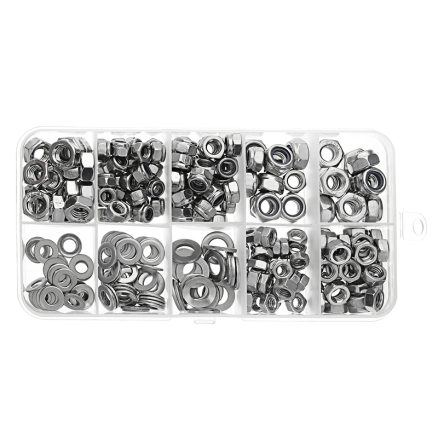 Suleve?„? MXSN2 255pcs Stainless Steel Nylon Lock Nuts Full Nuts Washers Kit M4 M5 M6 4