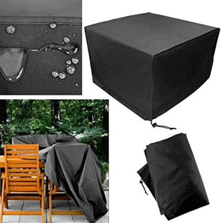 Patio Protective Furniture Cover Black Rectangular Extra Large Waterproof Dustproof Folding Cover 1