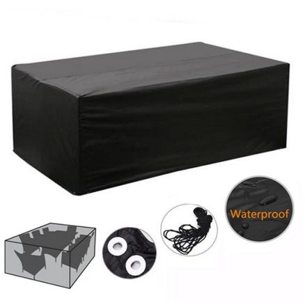 Patio Protective Furniture Cover Black Rectangular Extra Large Waterproof Dustproof Folding Cover 3
