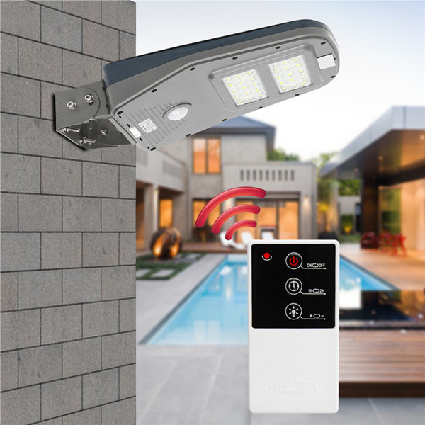 Solar Powered PIR Motion Sensor 30LED Street Light Waterproof Outdoor Wall Lamp with Remote 1