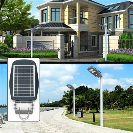 Solar Powered PIR Motion Sensor 30LED Street Light Waterproof Outdoor Wall Lamp with Remote 5